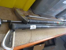 Five Lynx Golf Clubs and One Tailor Putter