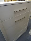 *White Five Height Chest of Drawers with Chrome Handles