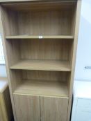 *Beech Effect Wall Unit Shelf with Cupboards