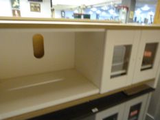*White Tv Entertainment Unit with Light Oak Top