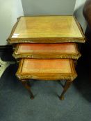 Mahogany Glass Topped Nest of Tables