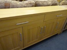 *Light Oak Four Door, Two Drawer Sideboard