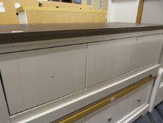 *Grey Three Drawer Base Unit with Darkwood Top