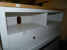 *White Tv Entertainment Unit with Two Drawers