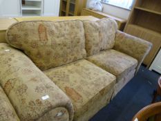 Brown Patterned Upholstered Settee
