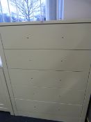 *White Five Height Chest of Drawers
