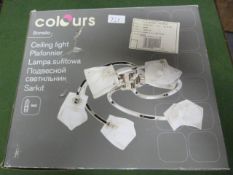 *Five Branch Chrome and Glass Ceiling Light