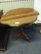 Inlaid Mahogany Tripod Occasional Table