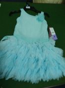 *Girl's Dress (Aqua Blue) Age: 5