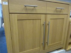 *Light Oak Two Door, One Drawer Sideboard