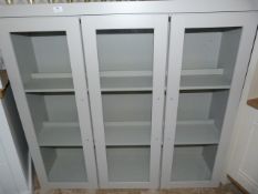 *Grey Three Glazed Door Bookcase