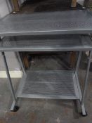 Silver Metal Computer Table