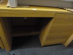 *Light Oak Single Pedestal Three Drawer Desk