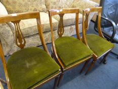Three Beech Slatback Dining Chairs