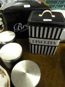 Enamel Bread Bin, Biscuit Tin and Containers