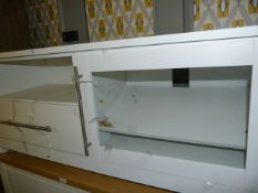 *White Tv Entertainment Unit with Single Drawer and Door