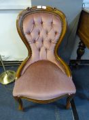 Pink Upholstered Mahogany Nursing Chair