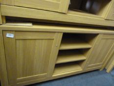 *Light Oak Two Door, Three Shelf Low Sideboard
