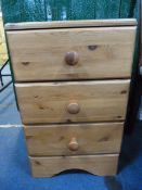 Pine 3 Drawer Bedside Cabinet