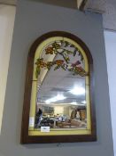 Leaded Glass Framed Wall Mirror