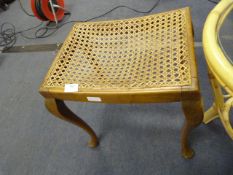 Walnut Cane Seated Stool