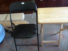 Beech Folding Table and Folding Chair