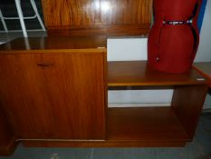 Teak Side Unit with Pull Down Cupboard