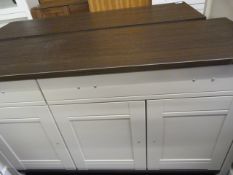 *Grey Three Door, Two Drawer Sideboard with Darkwood Top