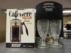 Two Cafeterias, Ice Cream Dishes and a Chalkboard