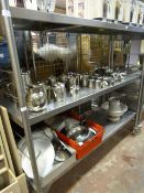 Stainless Steel Mobile Three Teir Shelving Unit