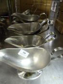 Eight Stainless Steel Sauce Boats