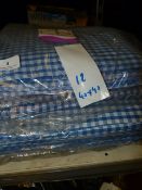 Twelve 90x90 Blue and White Gingham Table Cloths