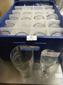 Tray of Assorted Branded Glasses and Champagne Flutes