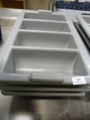 Three Grey Plastic Cutlery Trays