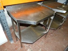 Stainless Steel Shaped Table with Undershelf