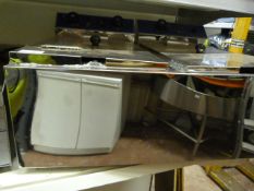 *Polished Stainless Steel Two Compartment, Two Basket Electric FryerF43