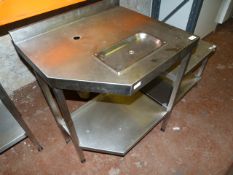 Stainless Steel Shaped Water Boiler Stand with Drip Tray and Undershelf