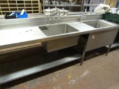 Large Commercial Stainless Steel Sink with Sterilization Unit
