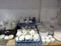 Large Quantity of Dudson Fine China Catering Crockery (Plain White)
