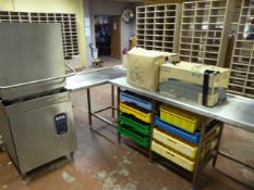 Comenda Passthrough Dishwasher Complete with L-Shaped Side Table and Eight Trays