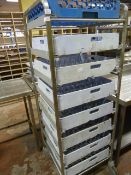 Stainless Steel Mobile Dishwasher Tray Rack with Trays