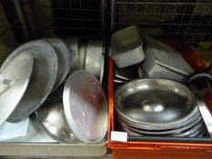 Assorted Stainless Steel Bain Marie Inserts, Lids, Aluminium Covers, etc.