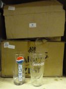 Two Boxes of Branded Glasses (Pepsi and Guinness)