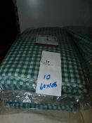 Ten 60x108 Green Gingham Tablecloths
