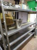 Stainless Steel Mobile Four Tier Shelving Unit