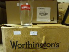Two Boxes of Branded Pint Glasses (Worthington's and Thwaites)