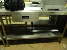 Stainless Steel Preparation Table with Undershelf and Drawer