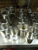 Twenty Stainless Steel Milk and Cream Jugs (Assorted Sizes)