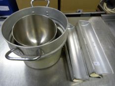Bain Marie Pan Insert, Stainless Steel Mixing Bowl and Two Rollie Pollie Tins