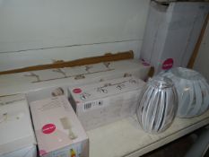 *Five Assorted Light Fittings and Two Contemporary Style Shades